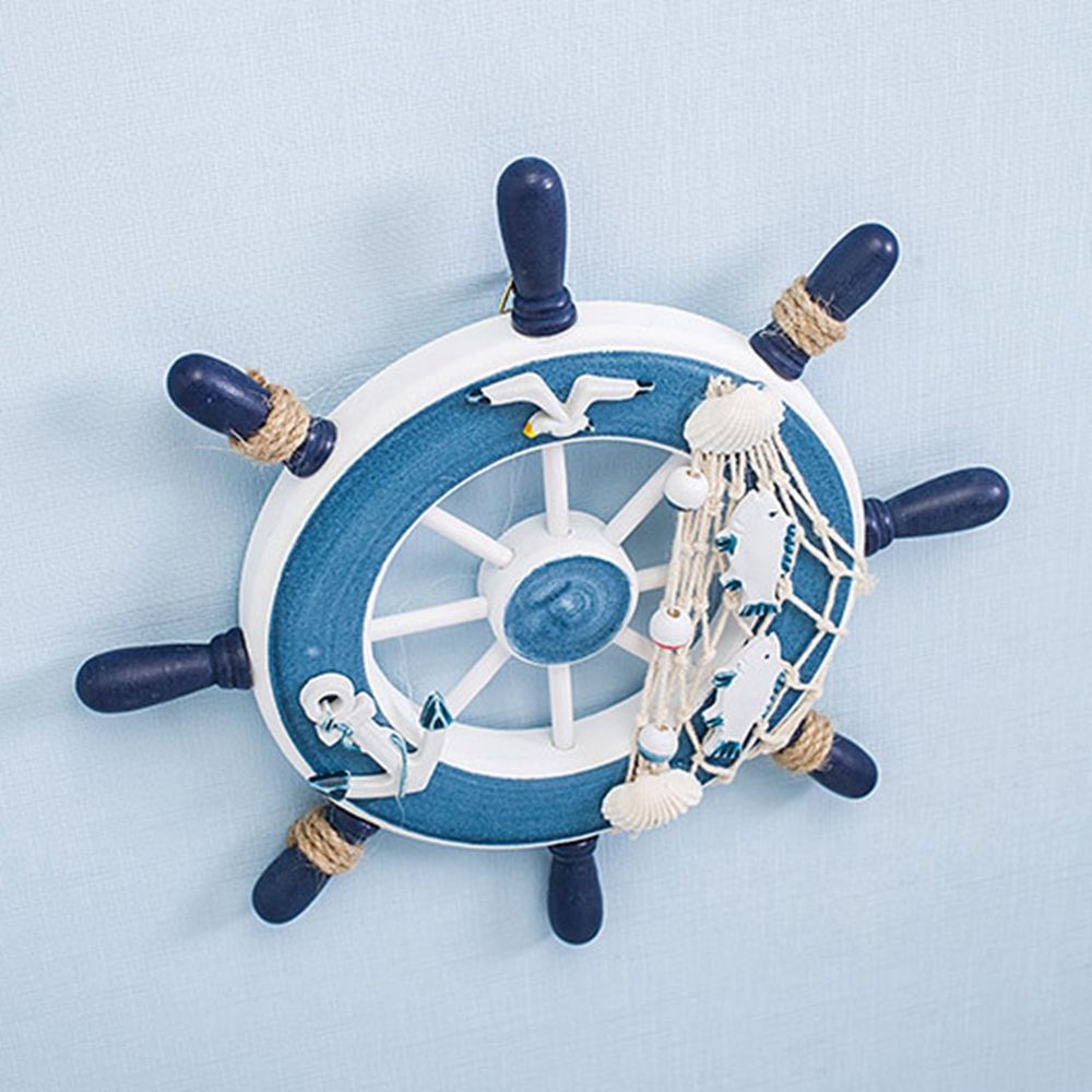 빈티지 스타일의 9인치 해변용 낚시 그물 장식, 나무  - Fishing Boat Steering Wheel 리뷰 및 가격