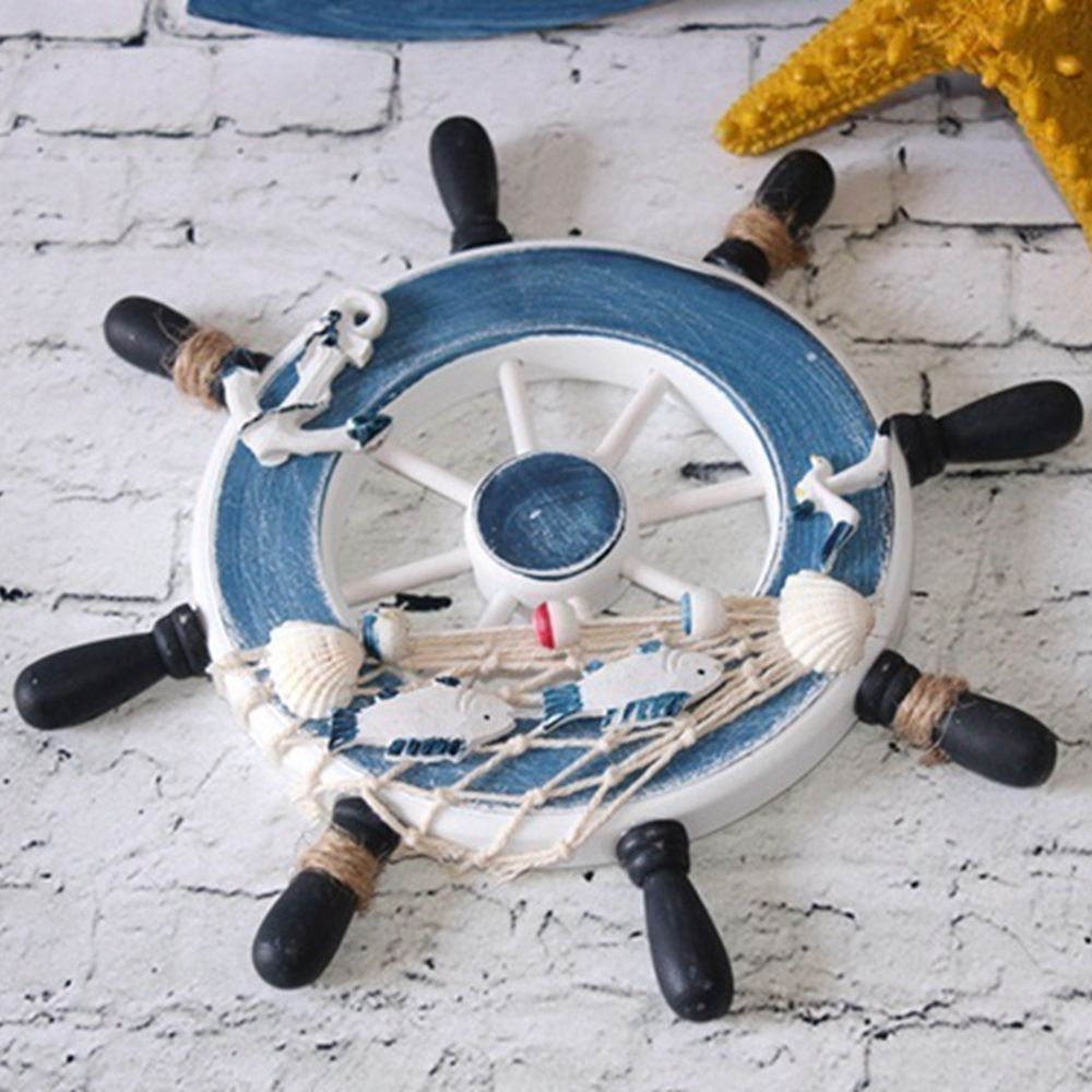 빈티지 스타일의 9인치 해변용 낚시 그물 장식, 나무  - Fishing Boat Steering Wheel 리뷰 및 가격