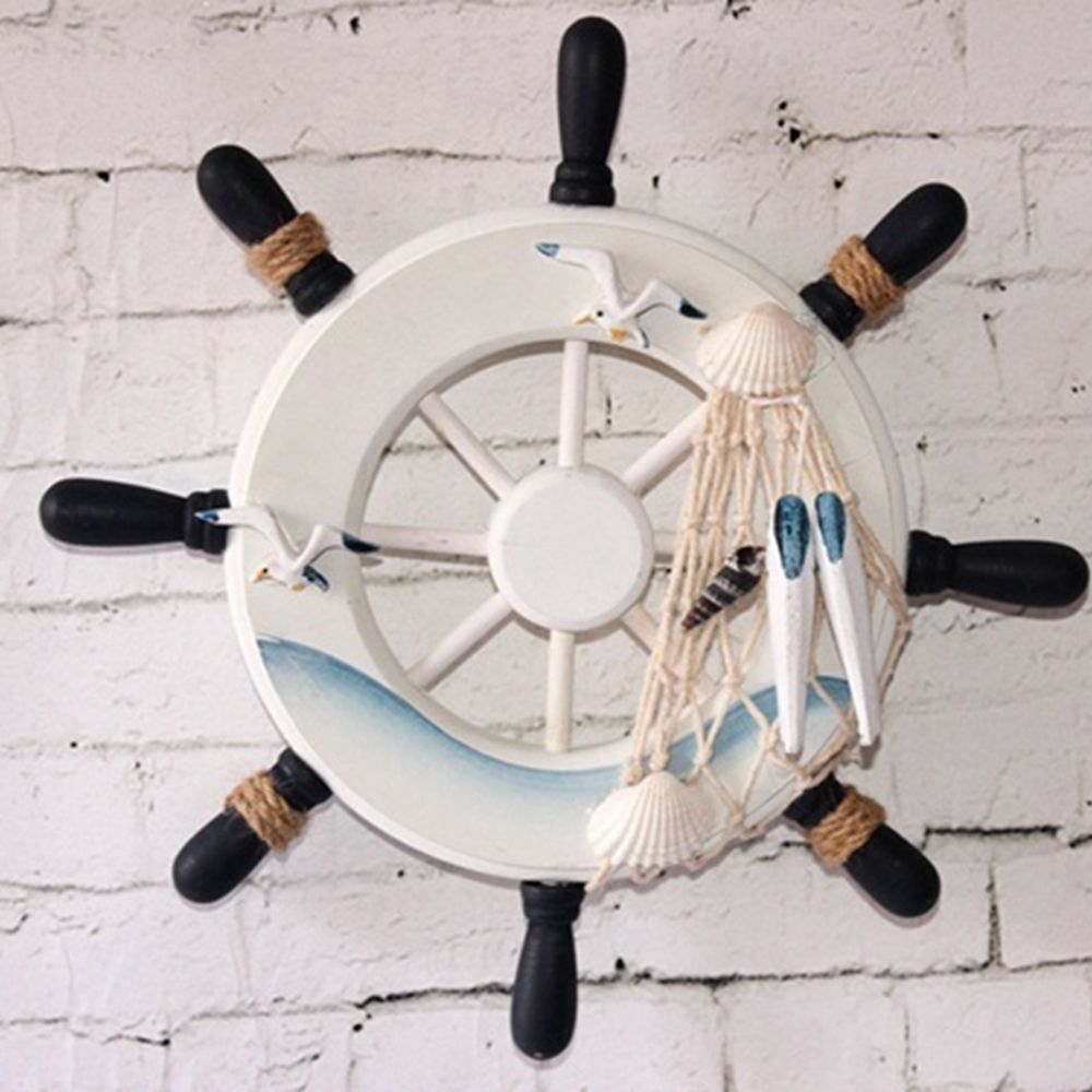 빈티지 스타일의 9인치 해변용 낚시 그물 장식, 나무  - Fishing Boat Steering Wheel 리뷰 및 가격